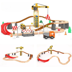Tower Crane Wooden Train Set